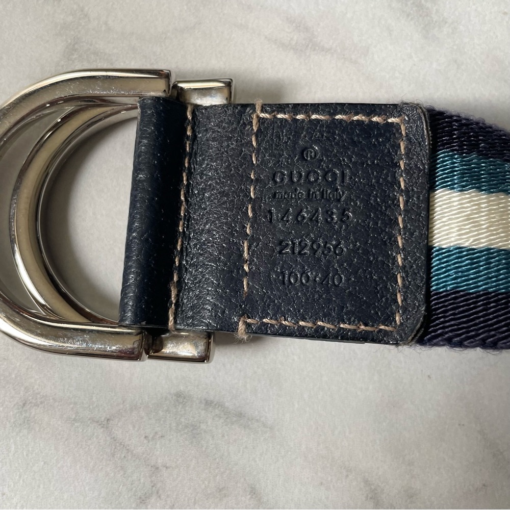 GUCCI sherry line d-ring striped belt - Picture 5 of 9